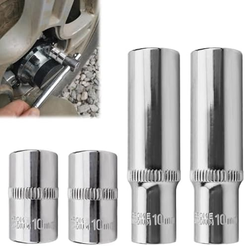 4 PCS Socket, 10mm 1/4 Drive Deep Cr-V Drive Socket for DIY Hand-Making Repair Automotive