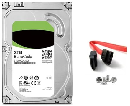 JXCHSWOU Disco rigido interno da 2 TB, HDD for desktop, disco rigido da 2000 GB, 7200 giri/min, cache da 256 MB, 3,5, cache da 6 Gb/s, SATA III for PC.