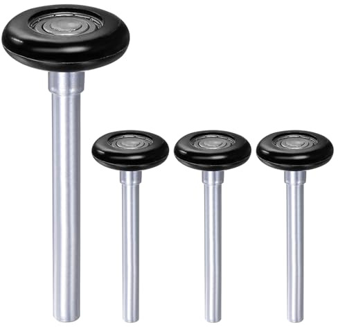 sourcing map 4pcs 1.8 Black Nylon Garage Door Rollers for 2 Garage Track, 4.25 Long Stem Quiet Garage Door Wheels, 8 Ball Bearings, Black
