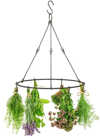 CKB LTD Kräuter- und Blumentrockner – hängender Ständer zum Trocknen in Küche und Garten – Platzsparendes Zubehör für Luft im Innen- oder Außenbereich für Pflanzen, Gras, Vanille, Gewürze, Blumen