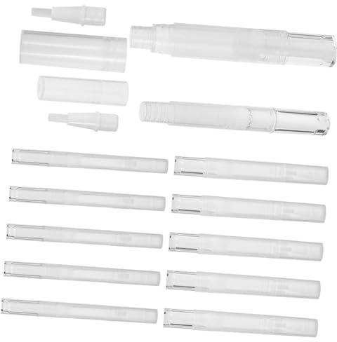 TOGEVAL 12 Stück Teiliges Nagelöl Stift Transparent mit Pinselspitze und Fassungsvermögen Nachfüllbare Lipgloss und Nagelöl Container Auslaufsicher für Nagelpflege und Nail Art