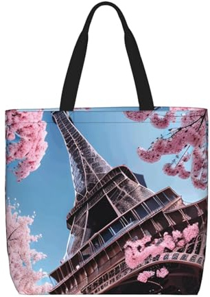 OAZCVBNN Ölgemälde Paris Eiffelturm-Druck, stilvolle Tragetasche, wiederverwendbar, umweltfreundlich, Reisetasche, leicht, Arbeit, Freizeit, Alltag