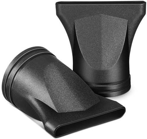 MOBUTOFU 2 Pezzi Ugello per Asciugacapelli 2 Pezzi, Accessorio Concentratore in Plastica Nera, Flusso d'Aria Mirato per Styling Chioma Ricci, Compatibile con Phon Diametro 4,5 CM, Strumenti