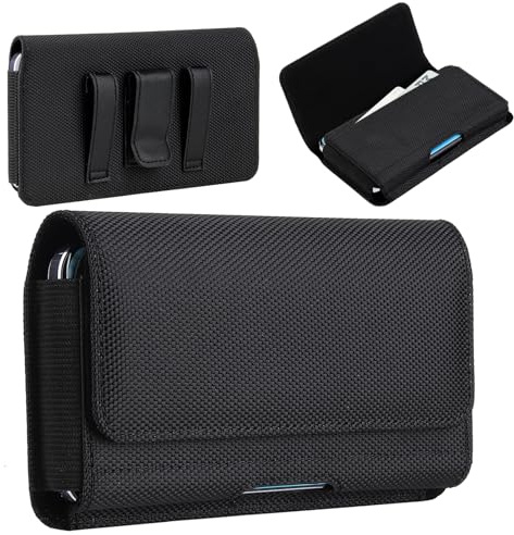 Handytasche Gürtel Quer für iPhone 17 16 15 14 13 12 11 Pro Max, Samsung Galaxy S25 S24 S23 S22 A55 A54 A53 A25 A34, Nokia 2.4, 6.7 Herren Handy Gürteltasche mit Gürtelclip Handyhalterung Halterung