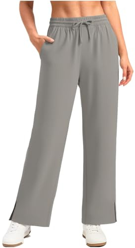 Pantaloni palazzo da donna con protezione UV UPF 50+, pantaloni palazzo con spacco laterale, abbigliamento da spiaggia, pantaloni da jogging estivi, classici e moderni, pantaloni outdoor, vestibilità