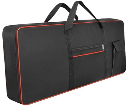 BEALIFE Dick gepolsterte Keyboardtasche, wasserdicht, geeignet für 61 Tasten E Pianos, ideal für Reisen und Konzerte, Rot