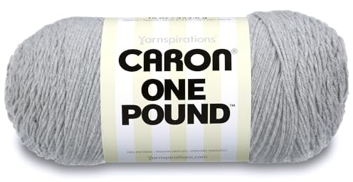 Caron One Pound Solids Yarn, 16oz, Gauge 4 Medium, 100% Acrylic - Grey Mix- For Crochet, Knitting & Crafting ( 1 Piece )