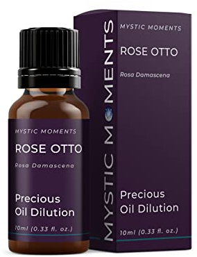 Mystic Moments | Rose Otto Essential Oil Dilution 10ml | 3% Rosa Damascena in Jojoba | Steam Distilled | Aromatherapy & Skincare Blend | Warm Floral Massage Oil | Natural Hydration