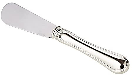 EDZARD Buttermesser Faden (L 15 cm) edel versilbert für Butter, Käse - Messer für Besteck, Schneider auf Brett, Silber Besteck als Frühstücksmesser, Buttermesser, Käsemesser & Küchenmesser