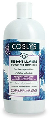 Coslys Shampooing Cheveux Blancs et Argentés à l'Extrait de Centaurée Bio 500 ml