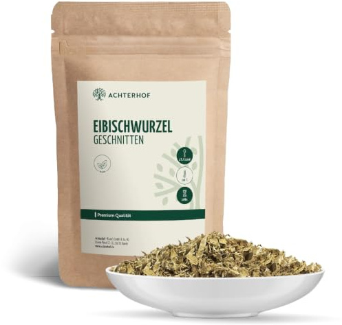 Eibischwurzel 250g I Eibischwurzel getrocknet und geschnitten I ideal für Eibischwurzel-Tee I süßer Geschmack I naturrein I Kräutertee lose I vom Achterhof