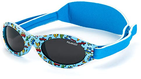 Kiddus Occhiali da sole Polarizzati Baby Premium. Bambino e Bambina. Età 0 mesi a 2 anni. UV400 100% protezione UV. Ponte nasale in Silicone morbido e fascia regolabile in Neoprene