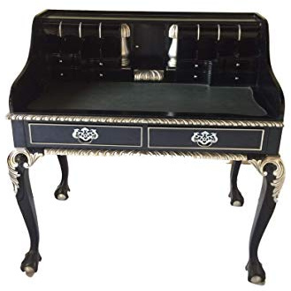 Antiker Sekreterare Barock Louis Seize renässans rokoko färg: svart/silver skrivbord toalettbord längd 102 x höjd 108 x bredd 58 cm nr 10