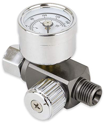 Air Adjusting Regulator Valve with Pressure Gauge for Spray Guns and Air Tools (1/4” NPS)