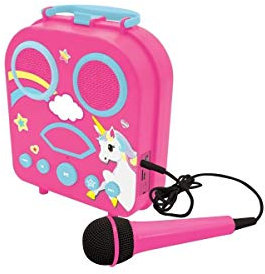 LEXIBOOK, Unicorn, Secret Portable Microphone, Aux-in Jack, TF/SD Input, Karaoke Function, Pink, BTC050UNI