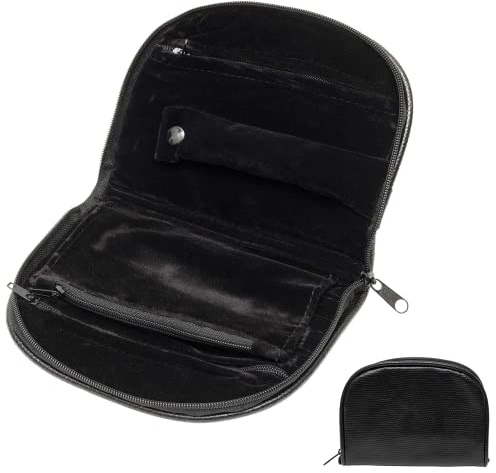 Noble Travel Jewelry Pouch - Compact Jewelry Travel Organizer with Zipper Closure and Pocket - Travel Jewelry Organizer (Small)