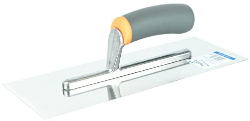 Toolty Stainless Steel Finishing Trowel - 320mm - Rubber Handle - for Brickwork and Plastering - DIY- TLTY-8019