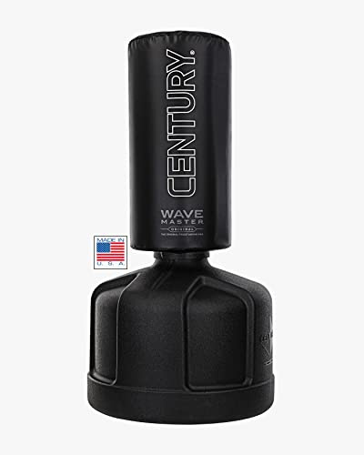 Century Original Wavemaster Freestanding Punching Bag with Base, Commercial Grade, Adjustable Height 47 to 68, Adult Boxing, Kickboxing & MMA Training, Black