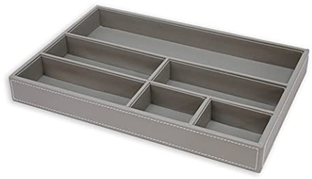 Osco Schubladen-Organizer aus Kunstleder, Grau