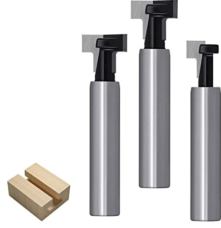 8mm Tige T-Slot Routeur Bits Set, Mèche Bois Rainure Carbure, Ensemble D'Outils Rainure T, Pour Encastrer Une Grande Variété Matériaux, Compris Panneaux Densité, Bois Massif, Contreplaqué (3 Pièces)