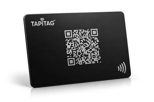 TAPiTAG Digitale Visitenkarte Metall NFC Tag + QR (schwarz)