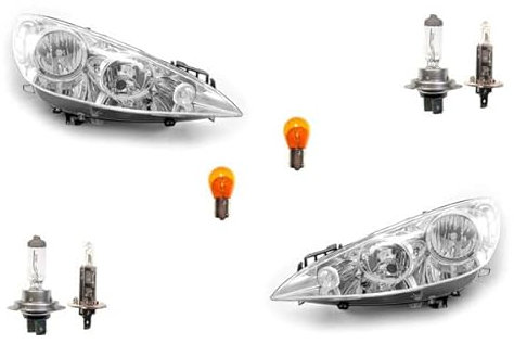 Johns, Compatible avec les phares Peugeot 308 09/07-04/11 + feux - Kit gauche, droite