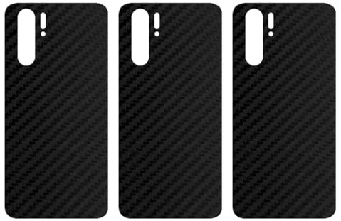 [3 Stück] apgo Protective Skin für Huawei P30 Pro New Edition – Rückseiten Skin Sticker, Wrap Folie, Vinyl Schutzfolie für die Rückseite, Motiv Carbon Schwarz