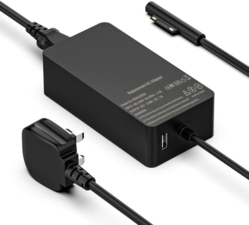 44W Laptop Charger Compatible With Microsoft Surface Pro Laptop Go Book