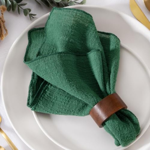 MLMW Juego de 10 servilletas de Tela de Gasa de algodón rústico, Lavables, 16.5 x 16.5 Pulgadas, para Bodas, Fiestas, Baby Shower, Fiestas de té, Fiestas en el jardín