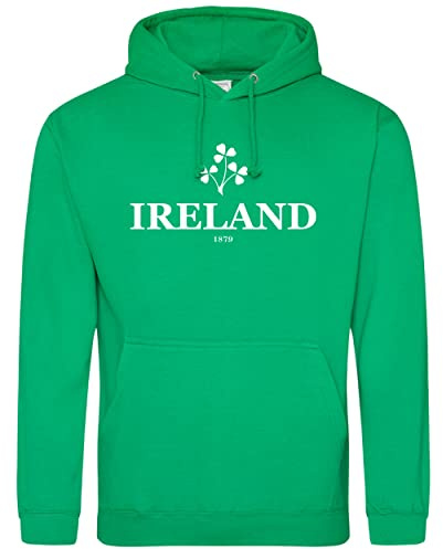 Irland Hoodie Herren Rugby Hoody Top Irish Shamrock Clover Nations Supporter
