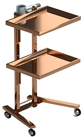 Friseur Trolley,Friseurwagen Gold Aluminium Rollen Salon Wagen mit4-5 Schubladen und 1 Metallring Fünf-Fuß-Freilauf für Salons Geschäfte Sanitätshäuser und Zahnärzte Schwarz