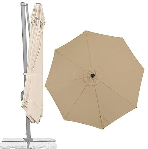 LTSRLL Replacement Parasol Canopy 6 Arms 2m, 6 Arms 2.7m, 6 Arms 3.0m, 8 Arms 2.7m, 8 Arms 3.0m Umbrella Covers For Offset Hanging Umbrella(Size:3m/9.8ft 8 ribs)