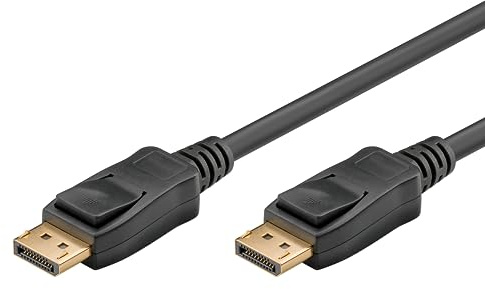 goobay 64853 DisplayPort Verbindungskabel 2.1 / Signalübertragung mit bis zu 8K @ 60 Hz/VESA Zertifizierung/DisplayPort Stecker auf DisplayPort Stecker/Übertragungsrate 40 Gbit/s / 2m