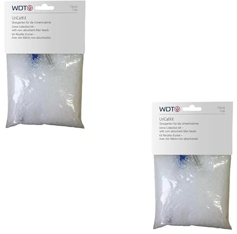 WDT UriCat Spezial-Katzenstreu | Doppelpack | 2 x 200 g | Katzenstreu für die Urinprobengewinnung | Zur Untersuchung des Urins | Mit Pipette und verschließbarem Probenröhrchen