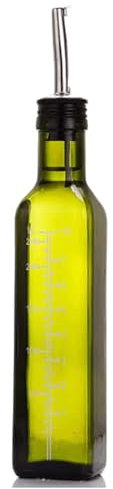 Bidon d'huile Botella de vidrio para salsa de soja, botella de aceite comestible de color verde oscuro, dispensador de aceite de oliva, juego de botellas para cocinar ensalada de cocina para líquido