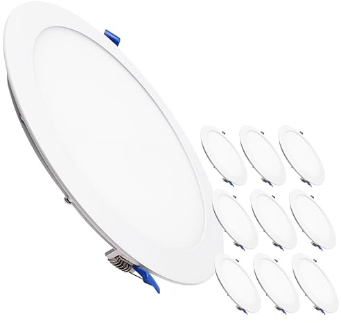 LED ATOMANT Packung mit 10 LED-Panel Rundes Downlight 240mm 20W, CCT (Farbwahlschalter Warmweiß, Neutralweiß oder Kaltweiß), Durchmesser 220mm, 1800 Lumen, Inklusive Treiber