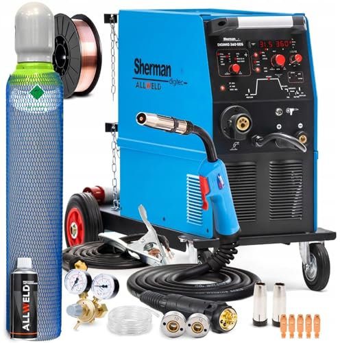 Sherman DIGIMIG 360 GDS 400V - Saldatrice a Filo Continuo con Gas 360A - Sinergia e Professionalità con Alimentazione del Filo a 4 Rulli - Saldatura: MIG/MAG, TIG, MMA e Saldobrasatura - Set Premium