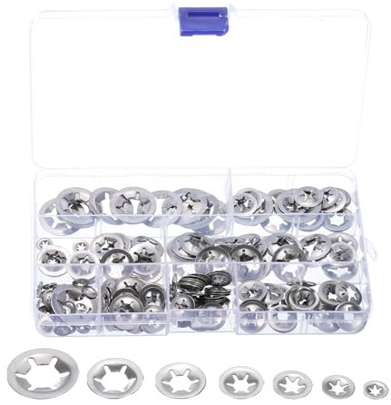 QUARKZMAN Set di 300 Rondelle Dentate Interne, 7 Dimensioni M3/M4/M5/M6/M8/M10/M12, Rondelle di Bloccaggio a Stella, Fissaggi Rapidi in Acciaio Inossidabile 304