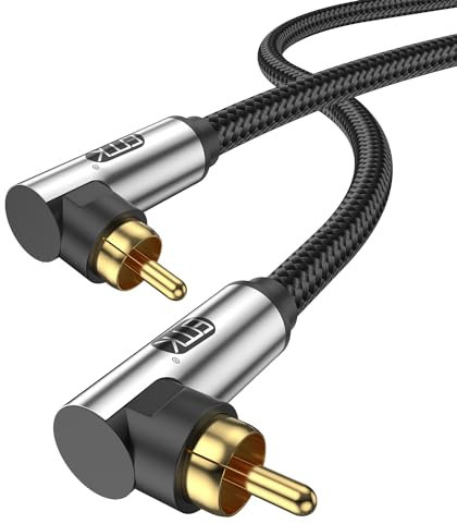 EMK Cavo per Subwoofer 90 Gradi, RCA ad Angolo Retto, Audio Coassiale e Digitale per Amplificatore, Altoparlante, Soundbar, Home Cinema e Sistemi HiFi (10FT/3M)