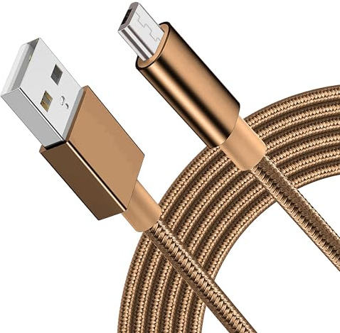 Micro USB Cable, Fast Charging Nylon Braided USB Leads for Samsung Galaxy S7 Edge S6 S5 J7 J5 J6 J3 Note 5 A6 A10, Sony, LG, Kindle, Xbox, PS4, Tablets (2 Metres)