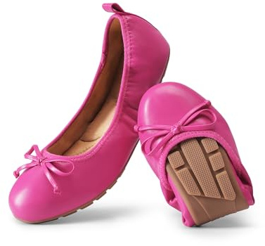 DREAM PAIRS Ballerine Pieghevoli Donna Eleganti | Suola PVC leggera, supporto arco, fodera morbida, slip-on per viaggi.