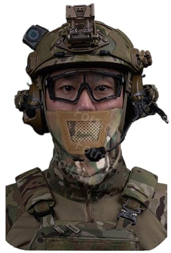 Fotrsta Ensemble De Casque Tactique Fast SF, Casque De Protection Intégral Airsoft avec Visière De Casque Écouteur Tactique Ensemble De Protection Complet pour Le Paintball