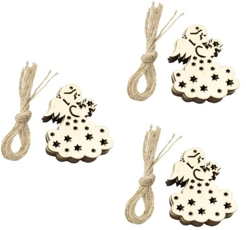 DIYEAH 60stücke Holzengel Weihnachtsbaum Dekoration Festliche Hängende Ornamente Für Kreative Bastelprojekte Für Weihnachtsfeiern Und Winterdekoration