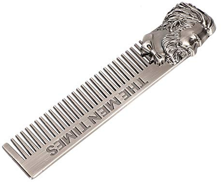 Qukaim Kamm Edelstahl-Bartkamm, manueller Bartrasierer und Schnurrbart-Styling-Werkzeug, Vintage-Design, perfekt zum Formen und Pflegen, unverzichtbar für die Herrenpflege