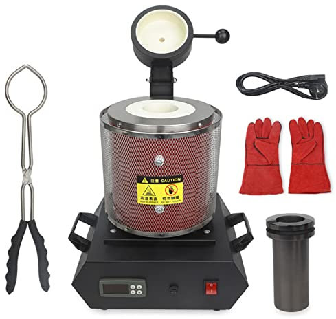 Forno di fusione dell'oro elettrico digitale 1150℃ Macchina di fusione automatica Forno per rottami Argento Oro Stagno Alluminio Casting Raffinazione Rosso 2kg