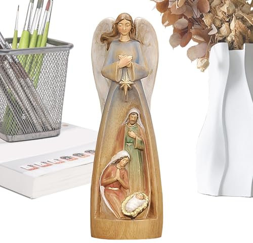 Krippenfigur Der Heiligen Familie – Holzfigur Der Heiligen Familie, Mit Dieser Exquisiten Holzfigur Der Heiligen Familie | Dekorative Holzfigur, Figur