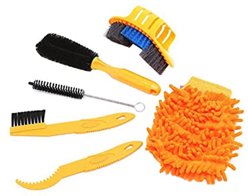 Happyyami Complete Bike Cleaning Tools Set Chain Cleaning Kit Tire Scrubber Wheel Brush for Mountain and Road Bikes
