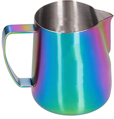 Milk Frothing Pitcher 304 Stainless Steel | Dripless Spout for Ideal Latte Art | Heat Tolerant Handle for Secure Use | Large Capacity for Home/Office/Coffee Shops (600ml)