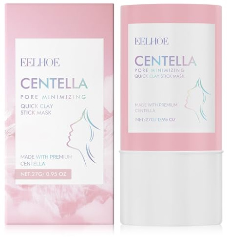 Clay Stick Mask,Natürlicher Centella-Ton-Maskenstift, Tiefenreinigung, Verkleinerung der Poren, Ölkontrolle und Mitesserentfernung, geeignet für empfindliche Haut, tragbare Reisegröße
