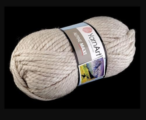 cyclingcolors Acryl-Strickgarn, Wollknäuel, Strickpullover, Weste, Socken, Schal, Mütze, Häkeln, 250 g, Länge 105 m, ecru